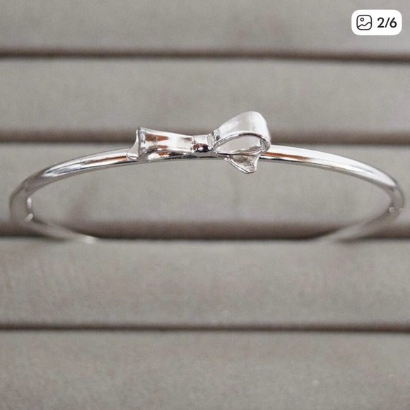 Kate Spade New York Love Notes Mini Bow Hinged Bangle Bracelet - Picture 2 of 6